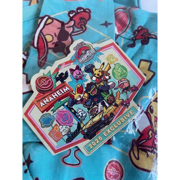 Pokemon World Championships 2025 | Anaheim Button-up Shirt | Adult X-Large Blue - Picture 4 of 5